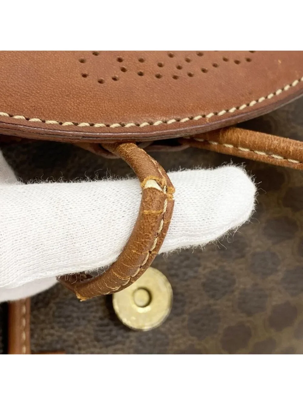 Celine Backpack Macadam Brown Gold